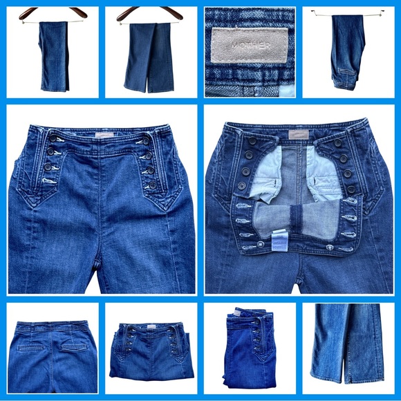 Mother Women’s ‘The Sailor Tripper’ Flared Jeans. Medium/Dark Blue. Size 25 - Picture 11 of 12